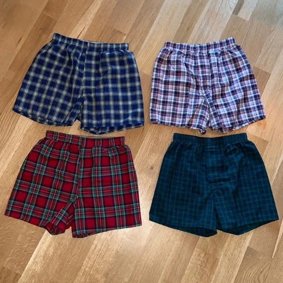 Hanes Boxers Tartan Plaid Assortment Boxer Shorts Underwear Boxers Men’s  Small
